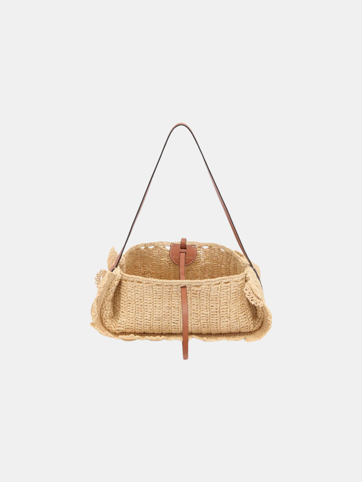 Marina Raffia Scallop Pouchette - Periwinkle