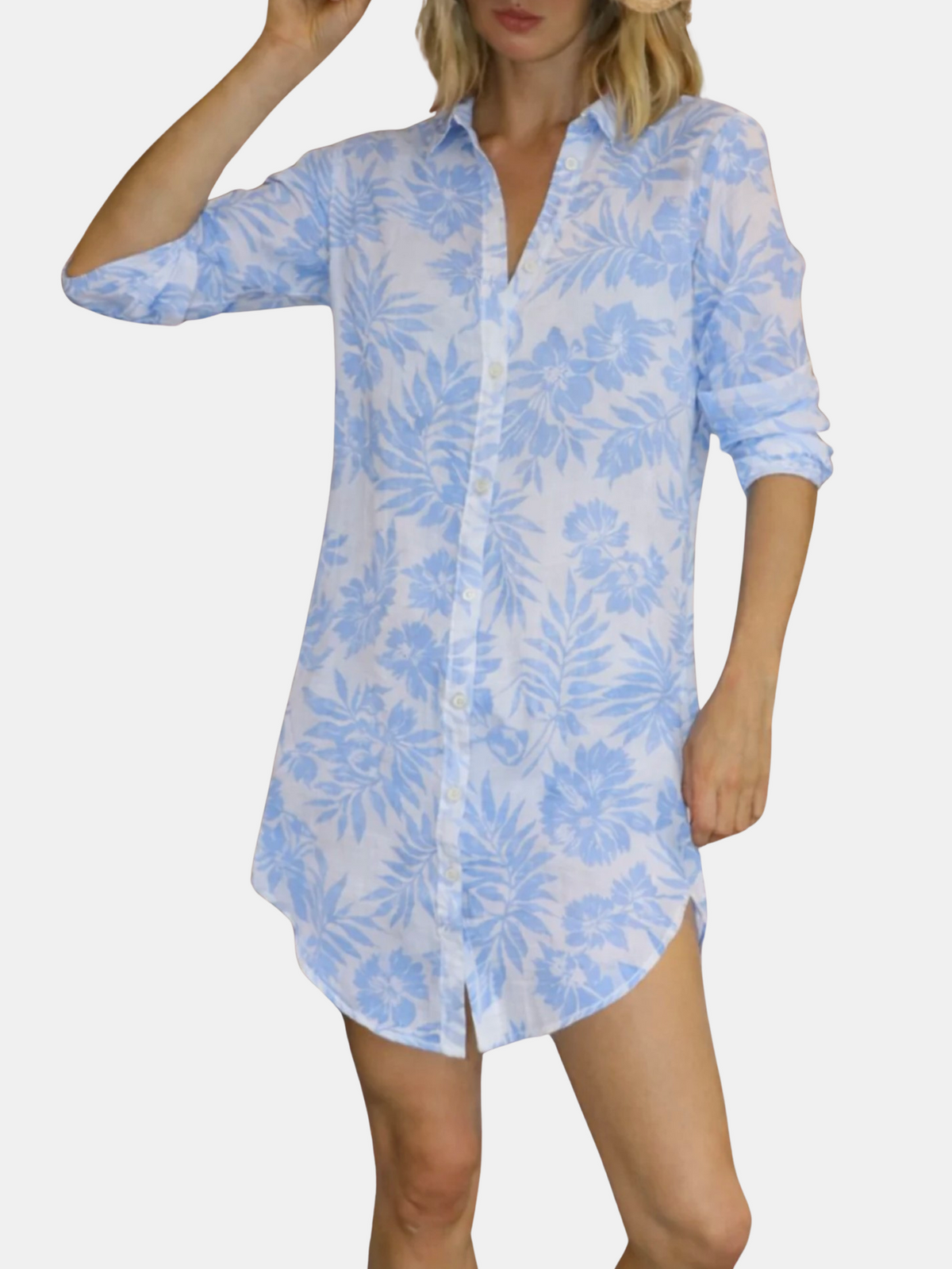 Boyfriend Tunic Dress Gauze - Periwinkle
