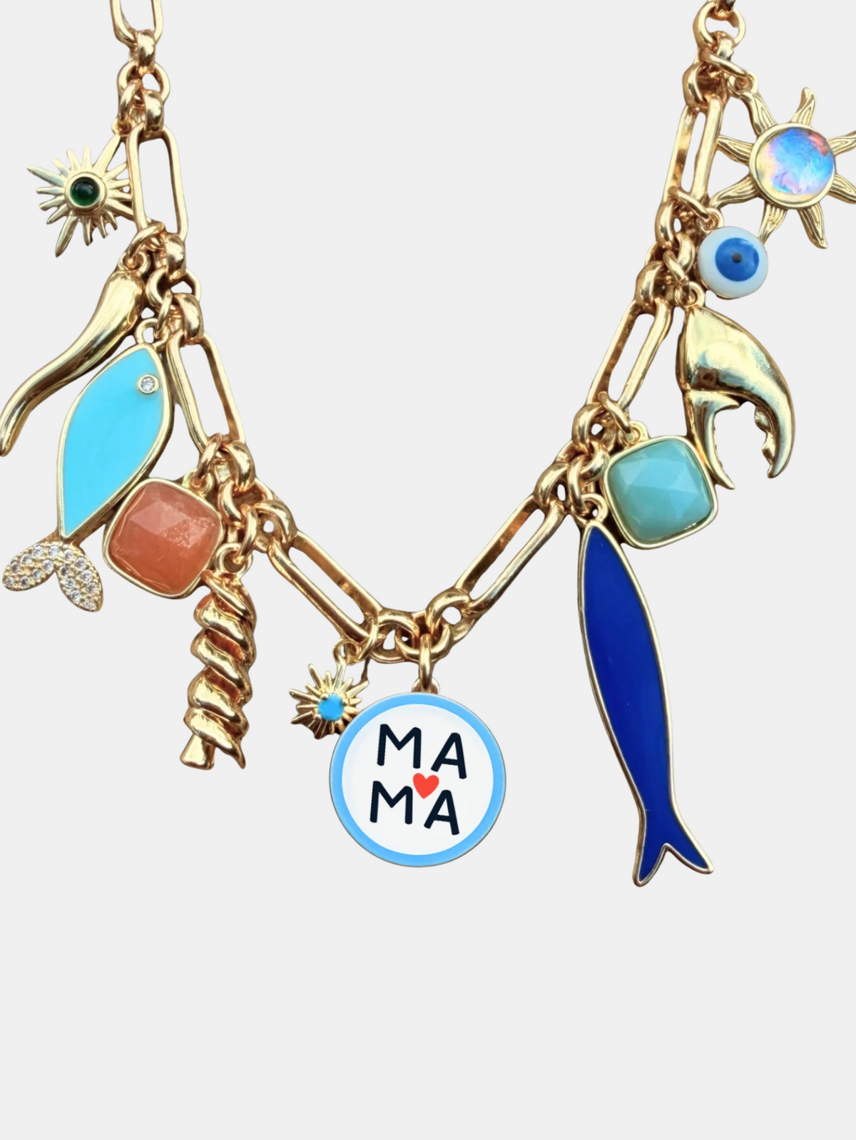 Mama Mia Charm Necklace - Periwinkle