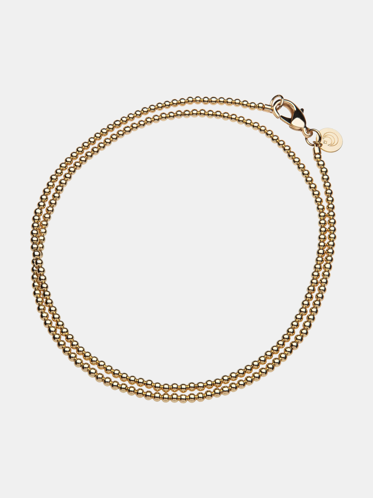 Gold Bead Double Wrap Necklace - Periwinkle