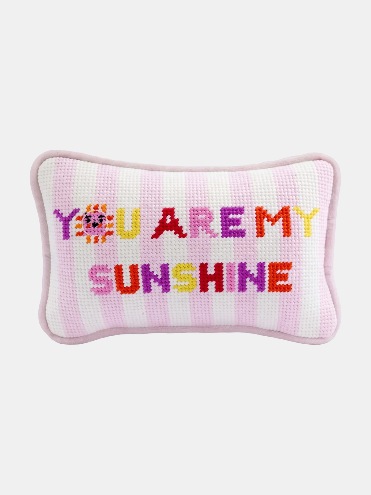You Are My Sunshine Mini Needlepoint Pillow - Periwinkle