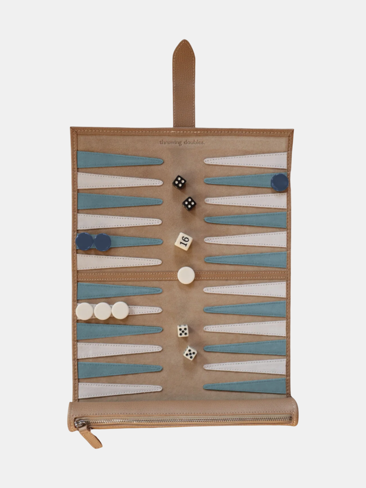 Travel Backgammon Board- St Barth - Periwinkle