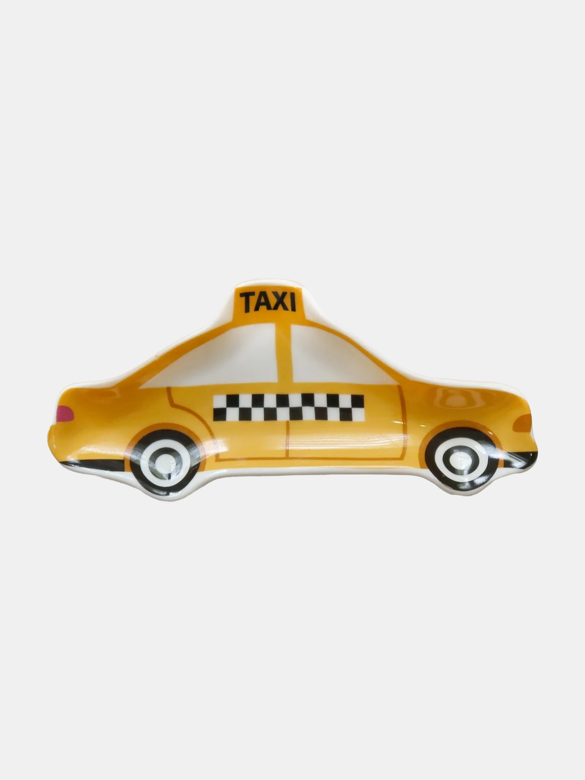 Yellow Taxicab Ceramic Trinket - Periwinkle