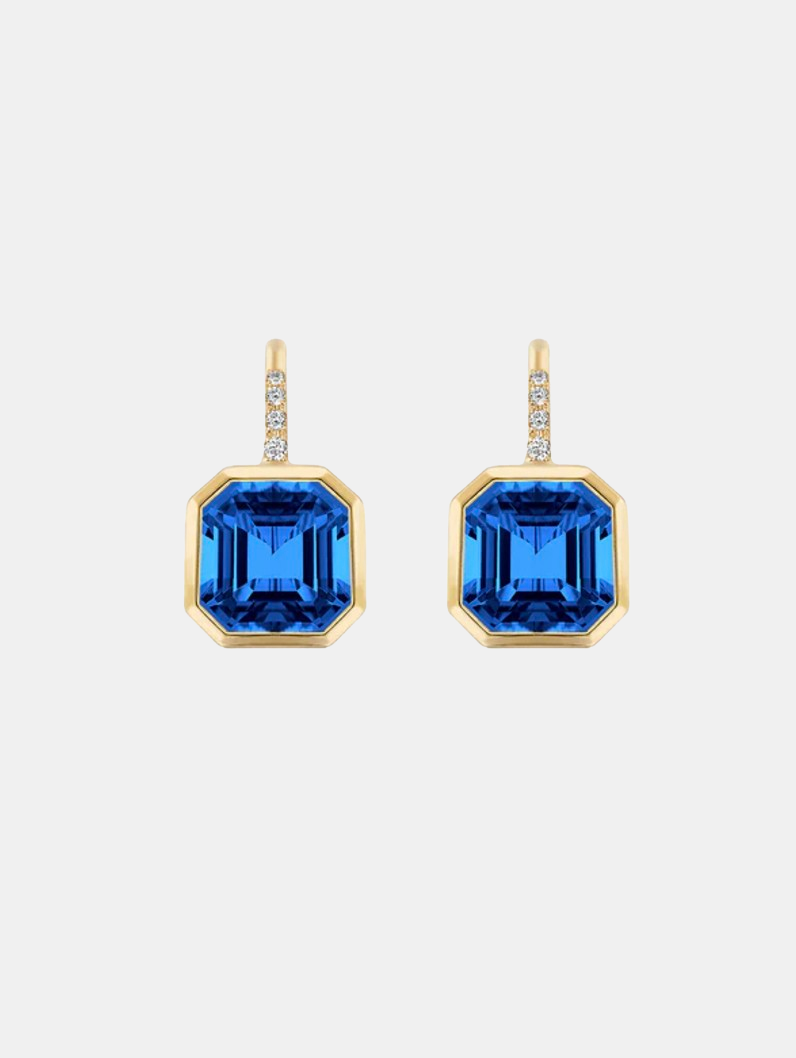 London Blue Topaz Asscher Cut - Periwinkle