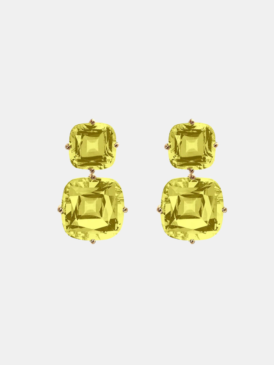 2 Tier Lemon Quartz Earrings