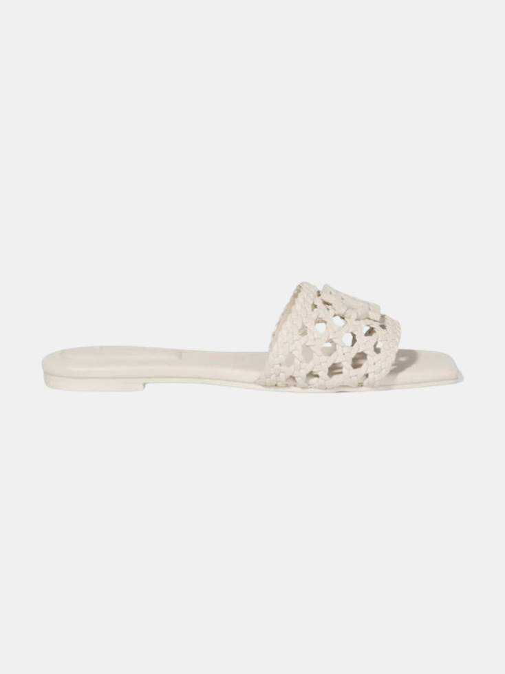 Dion Woven Leather Flat Sandal