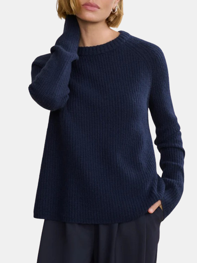 Cashmere Fisherman Sweater - Periwinkle