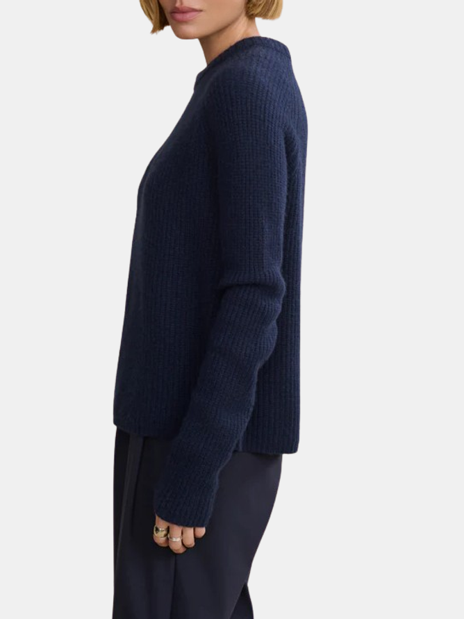 Cashmere Fisherman Sweater - Periwinkle