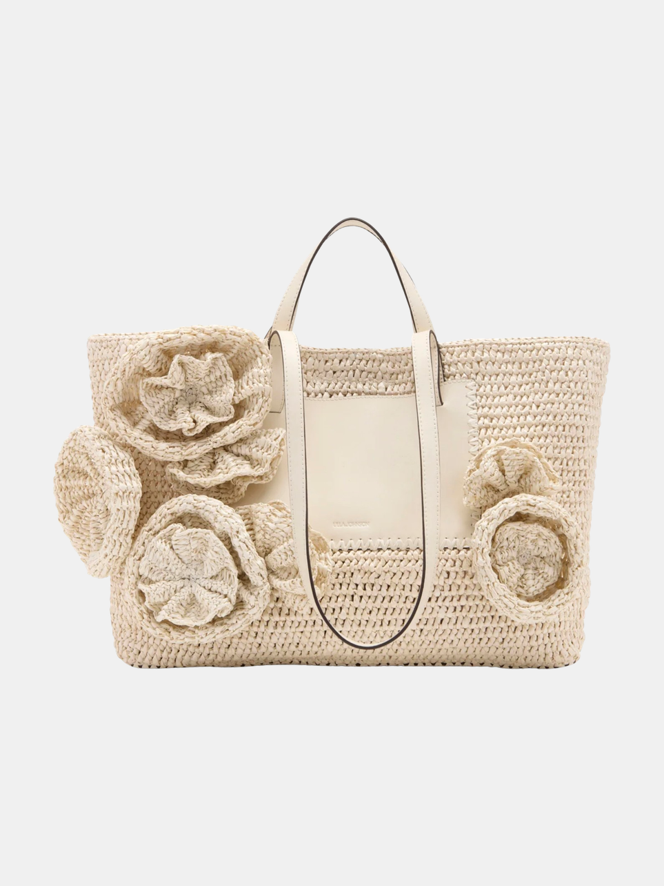 Lali Floral Raffia Tote - Periwinkle