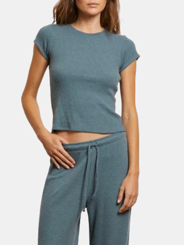 Mindy Brushed Waffle Crew Neck