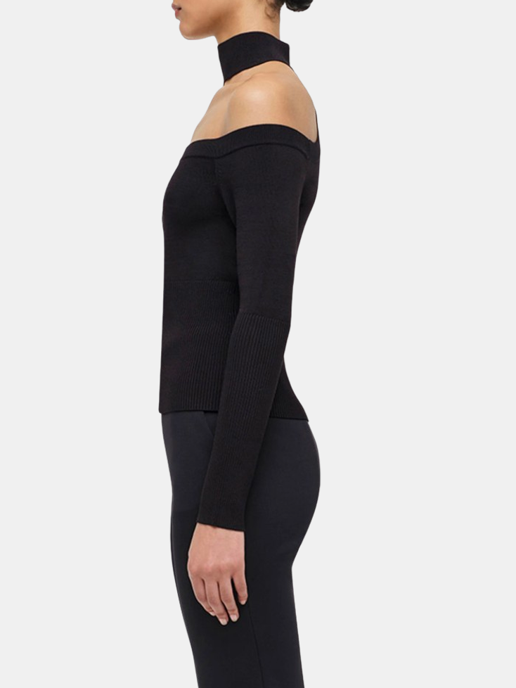 Lila Cold Shoulder Top