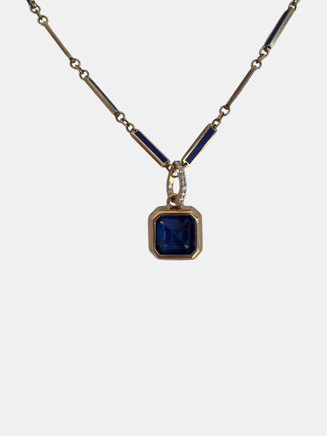14k Diamond and Kyanite Pendant