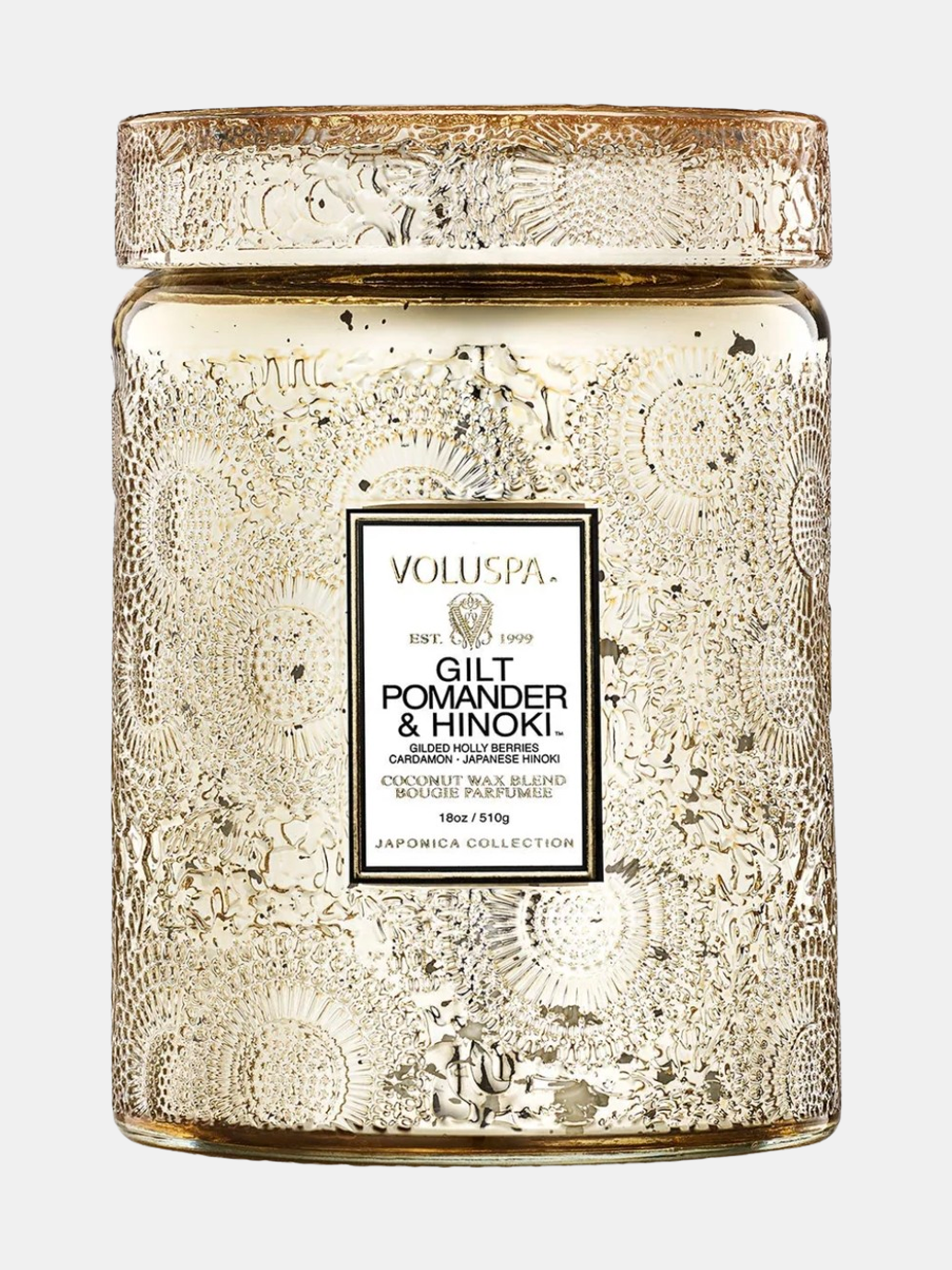 Gilt Pomander & Hinoki 18oz Large Jar Candle