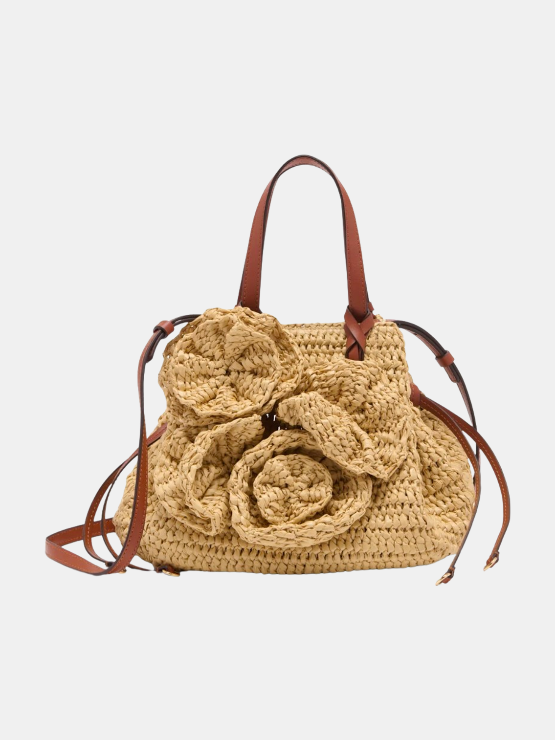 Ulla Johnson | Gio Floral Raffia Crossbody | Periwinkle