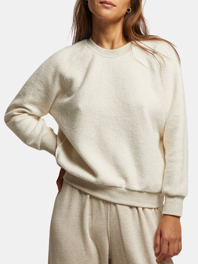 Inside Out Fleece Shrunken Crew - Periwinkle