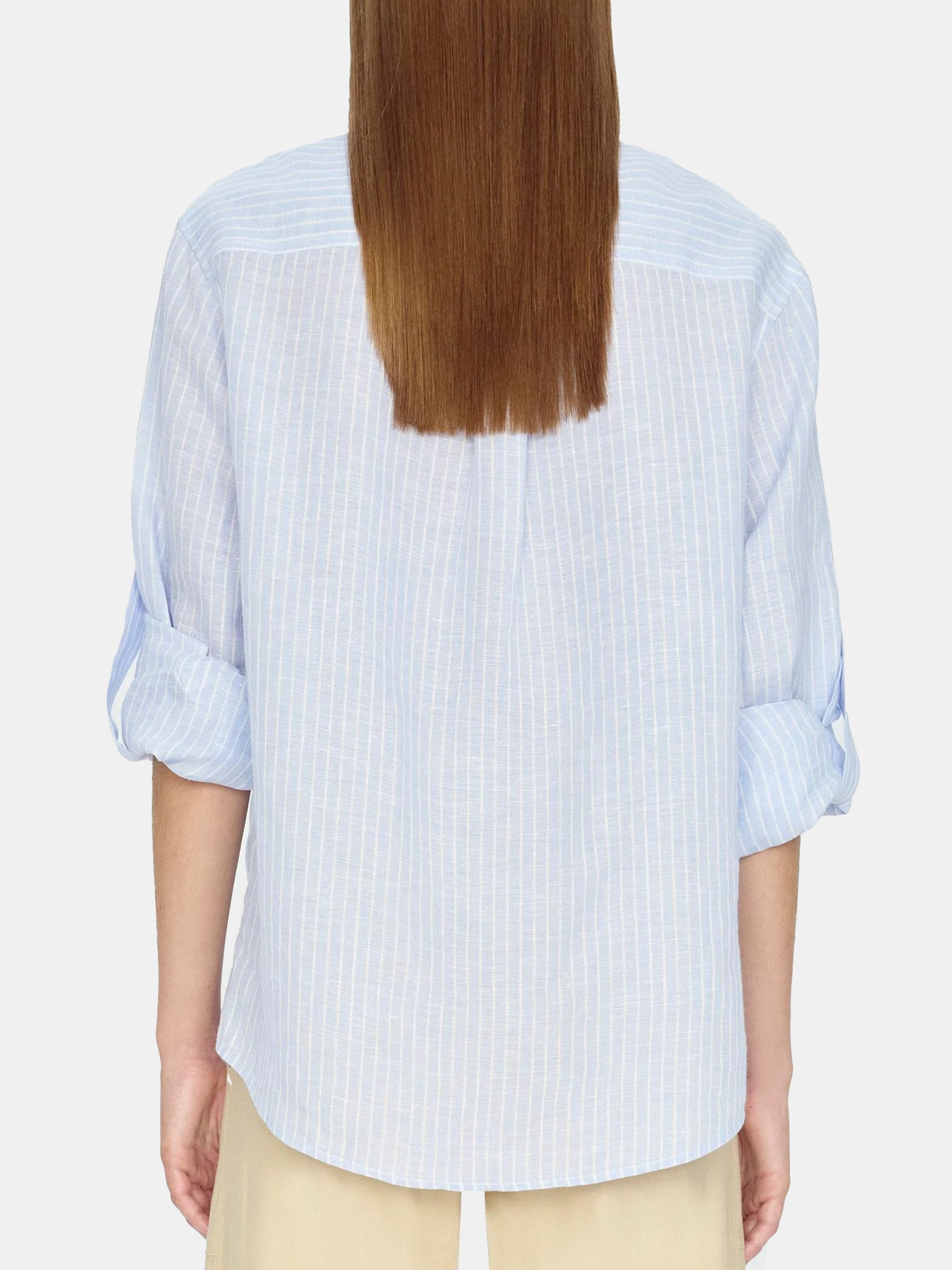 Johanna Long Sleeve Button Up Top - Periwinkle