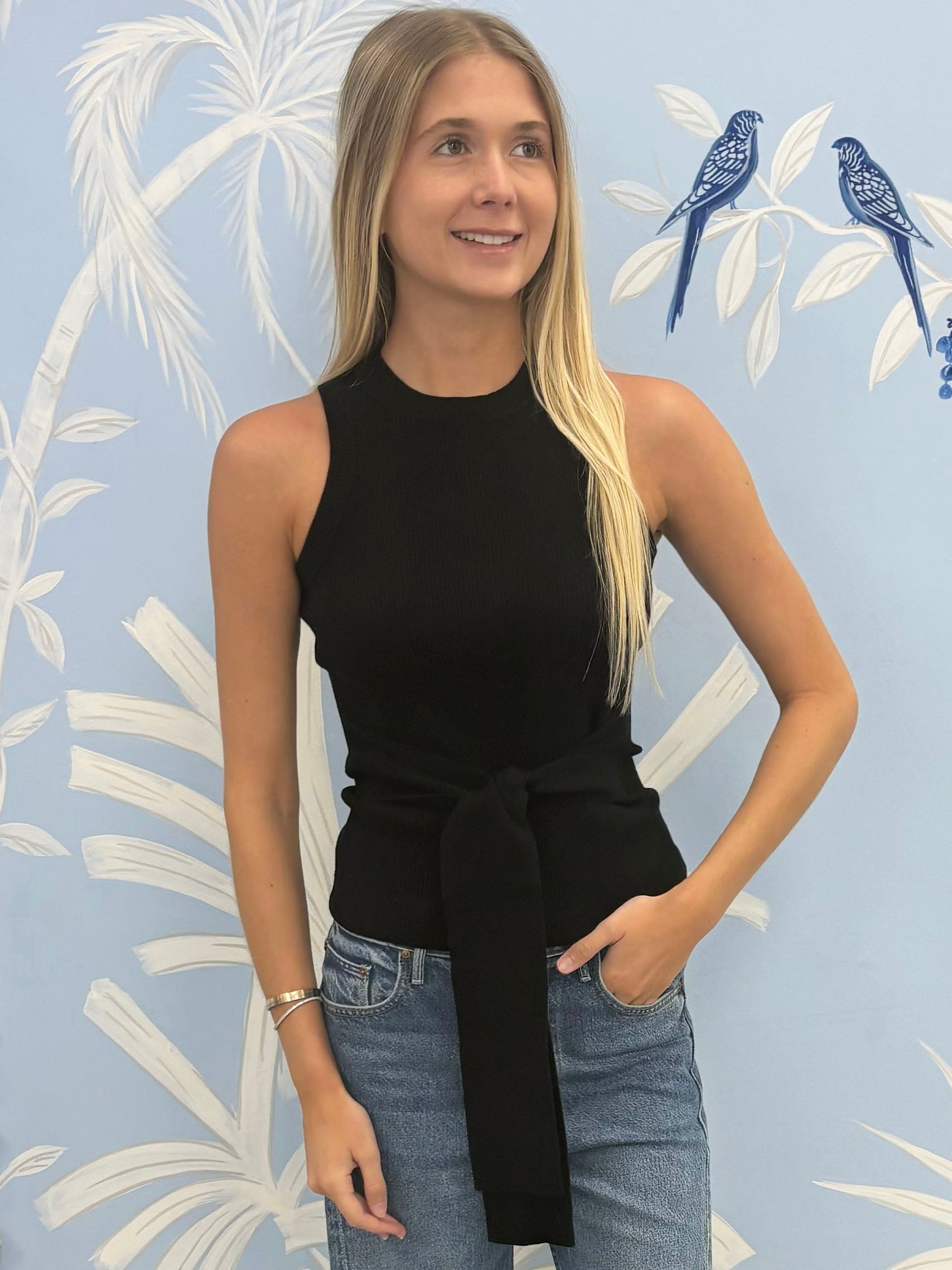 Molly Sleeveless Tie Front Top
