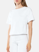 Ponte Knit Short Sleeve Top Extended - Periwinkle 