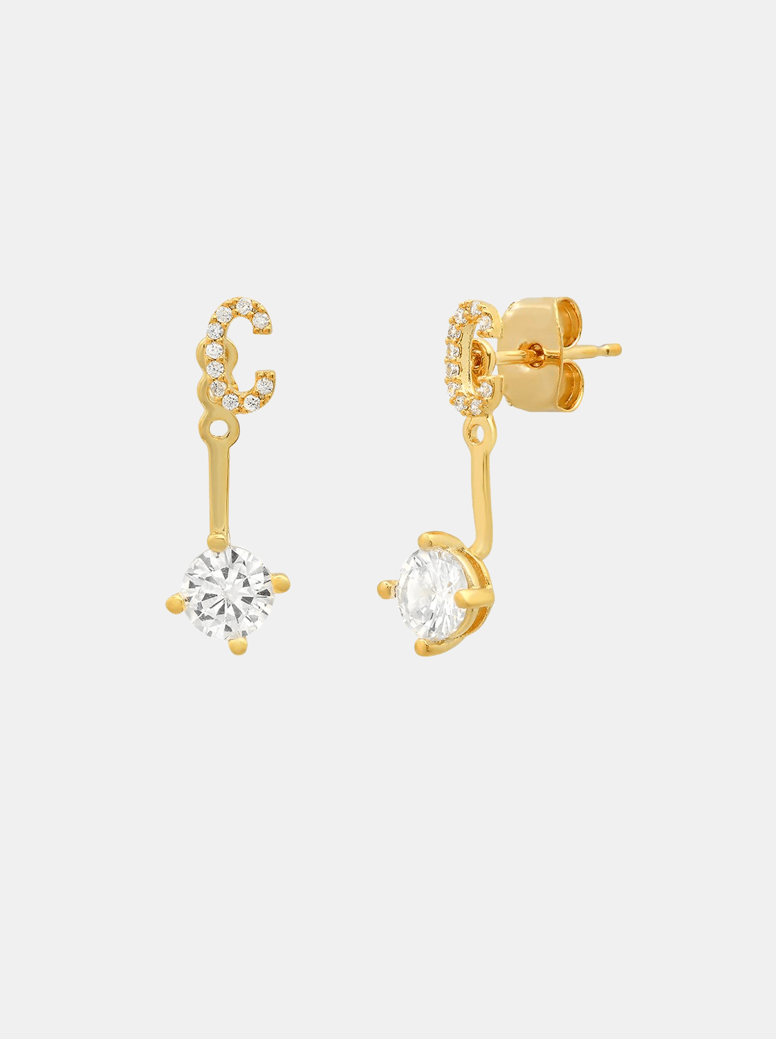 Initial Jacket Earrings - Periwinkle