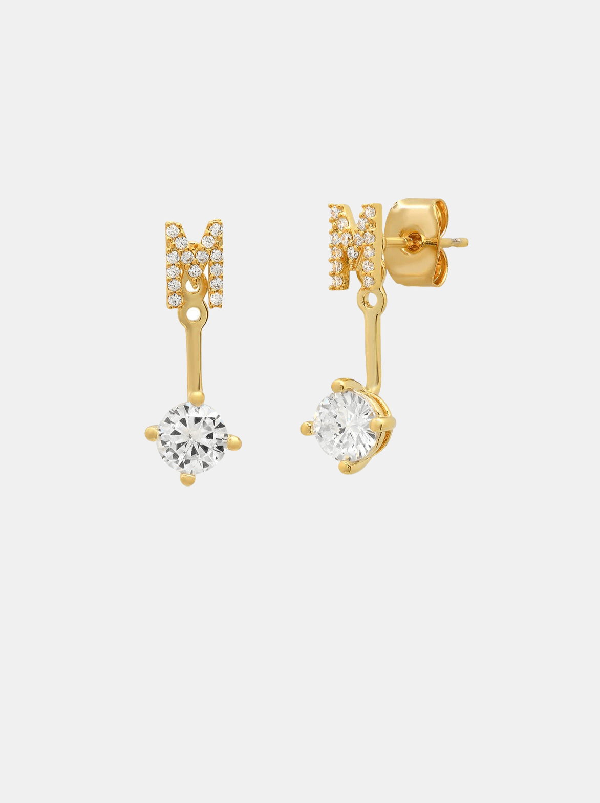 Initial Jacket Earrings - Periwinkle