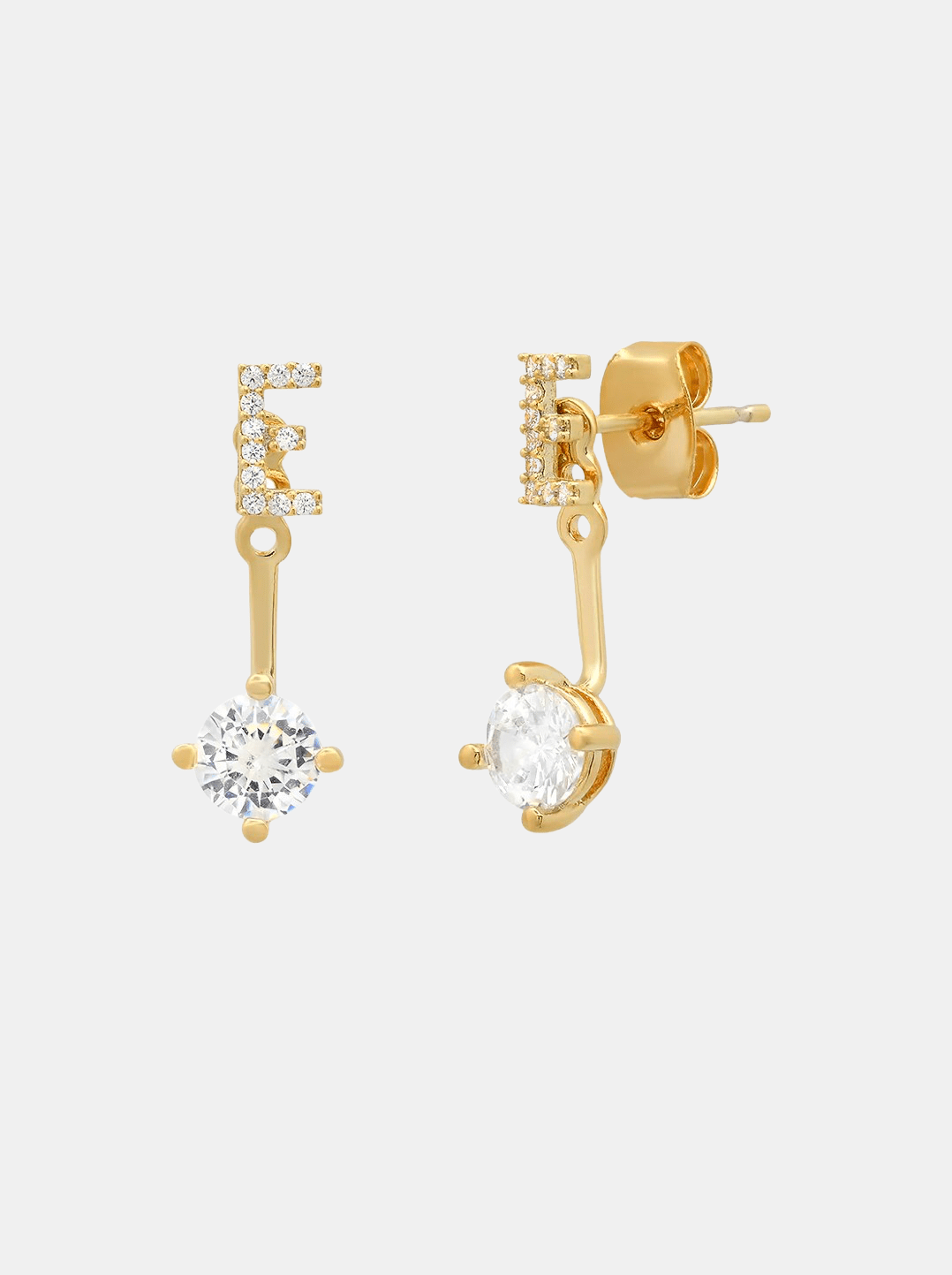 Initial Jacket Earrings - Periwinkle