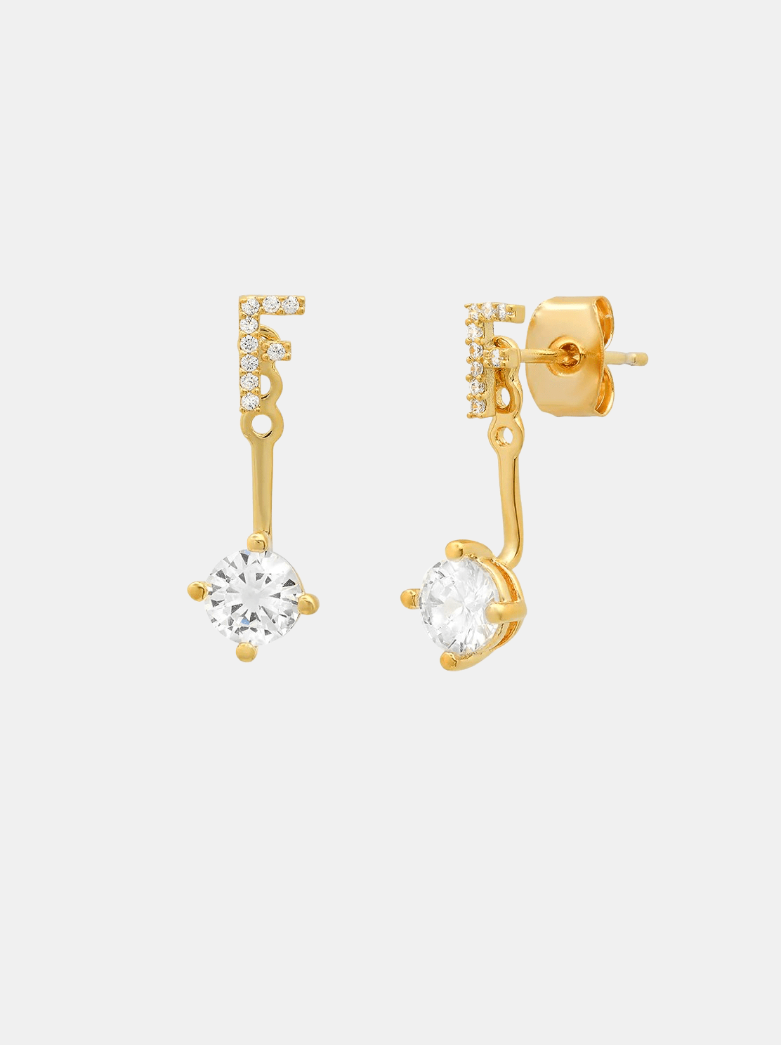 Initial Jacket Earrings - Periwinkle