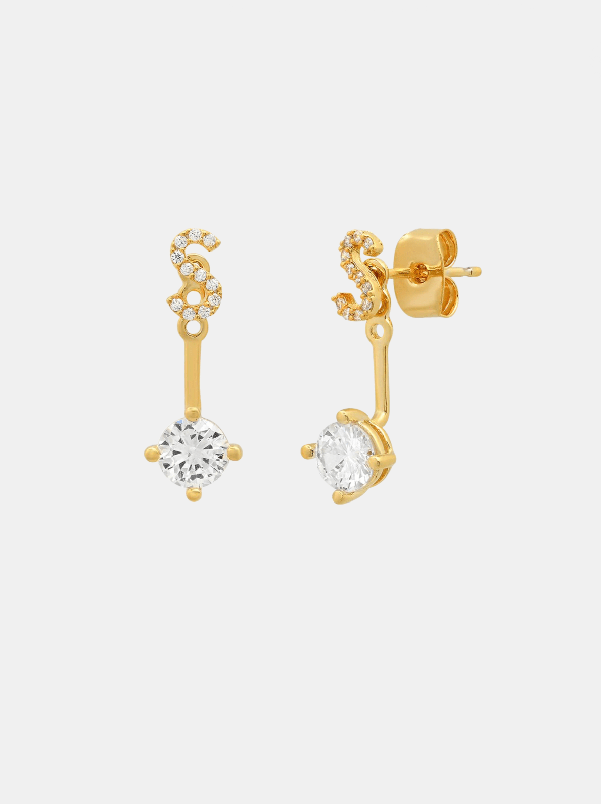 Initial Jacket Earrings - Periwinkle