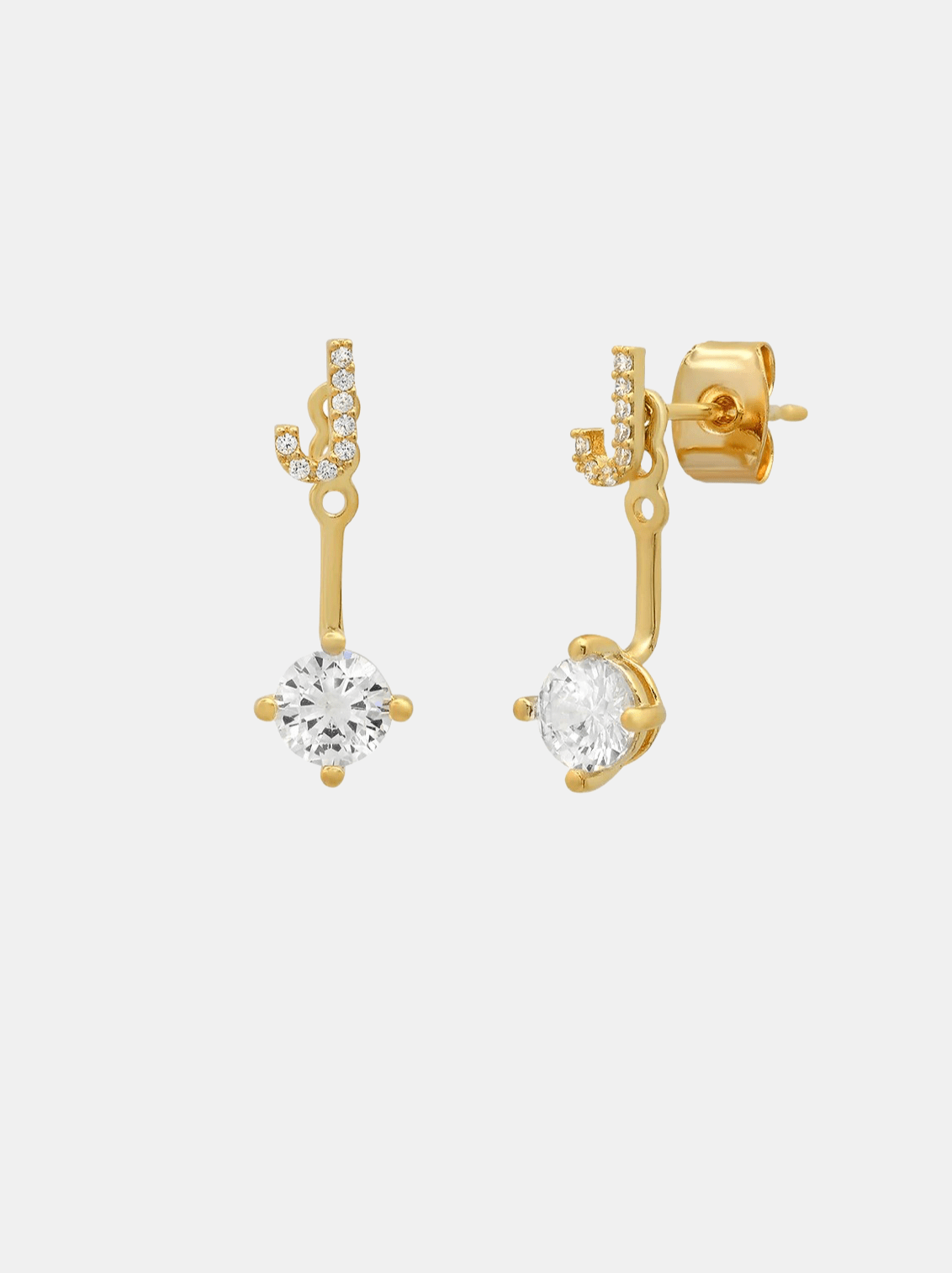 Initial Jacket Earrings - Periwinkle