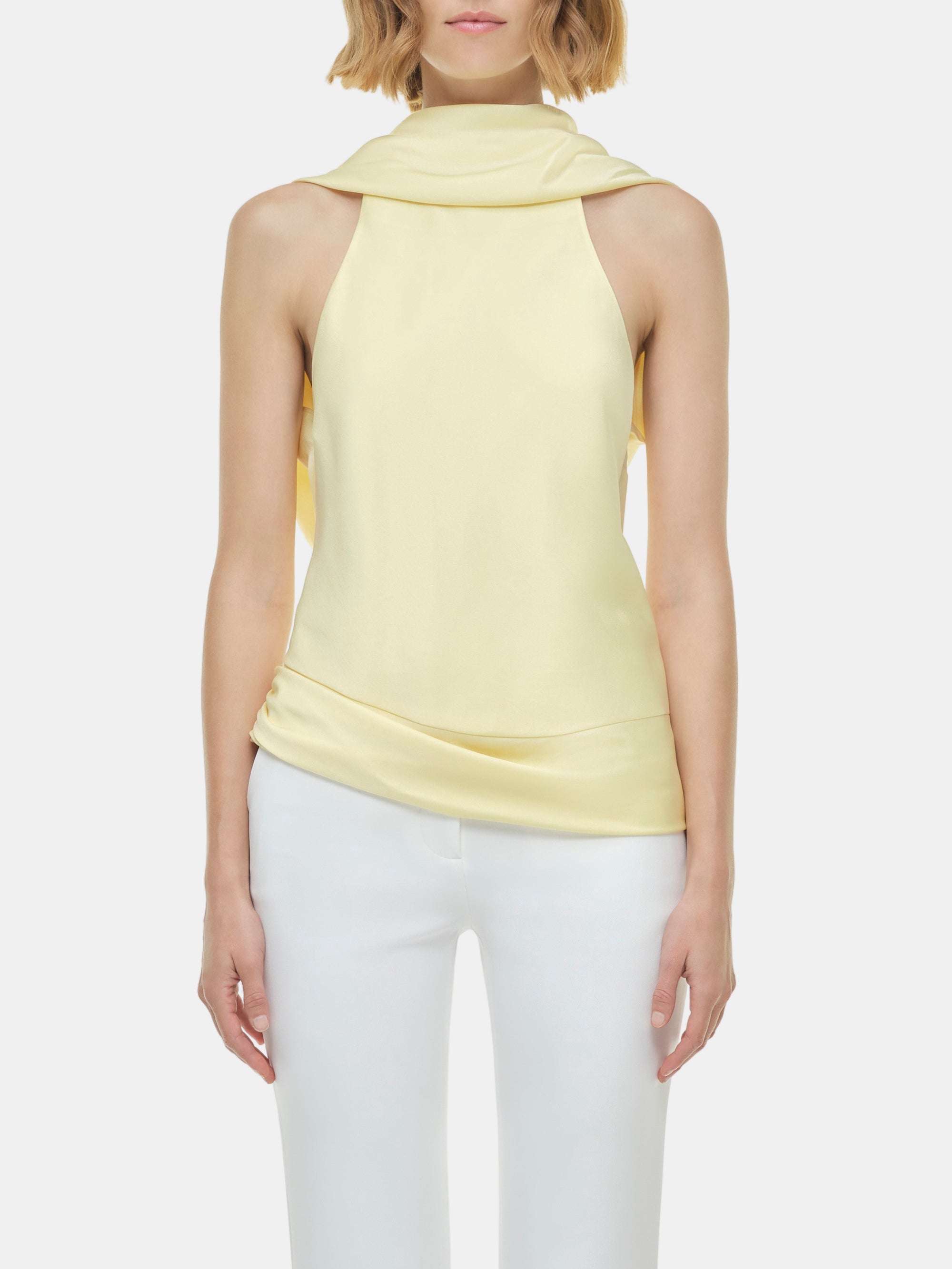 Samira Satin Cape Top - Periwinkle 