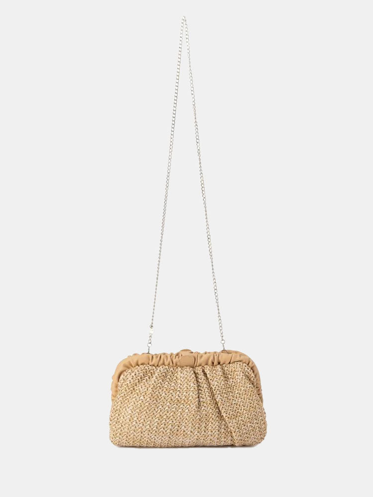 Amalia Pleated Woven Clutch