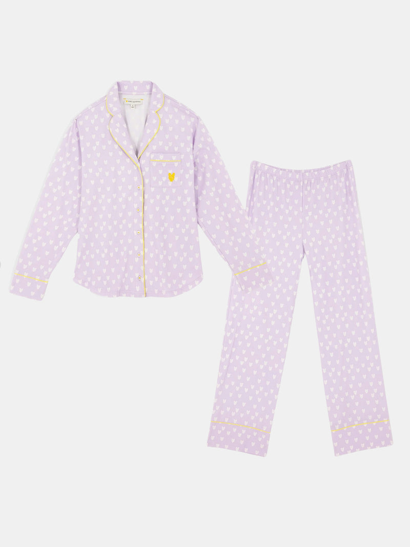 Betty Pajama Set Pop Heart Reverse - Periwinkle 
