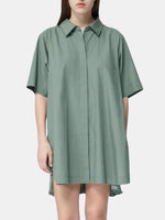 Blanche Short Sleeve Shirt Mini Dress - Periwinkle 