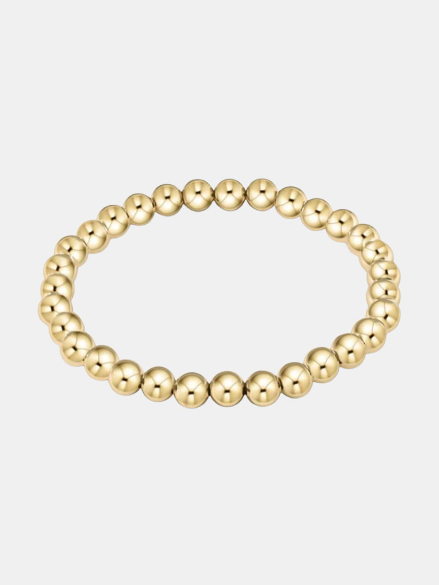 Classic Gold 6mm Bead Bracelet - Periwinkle 