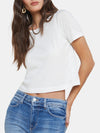 Donna SS Crop Crew NK Tee - Periwinkle 