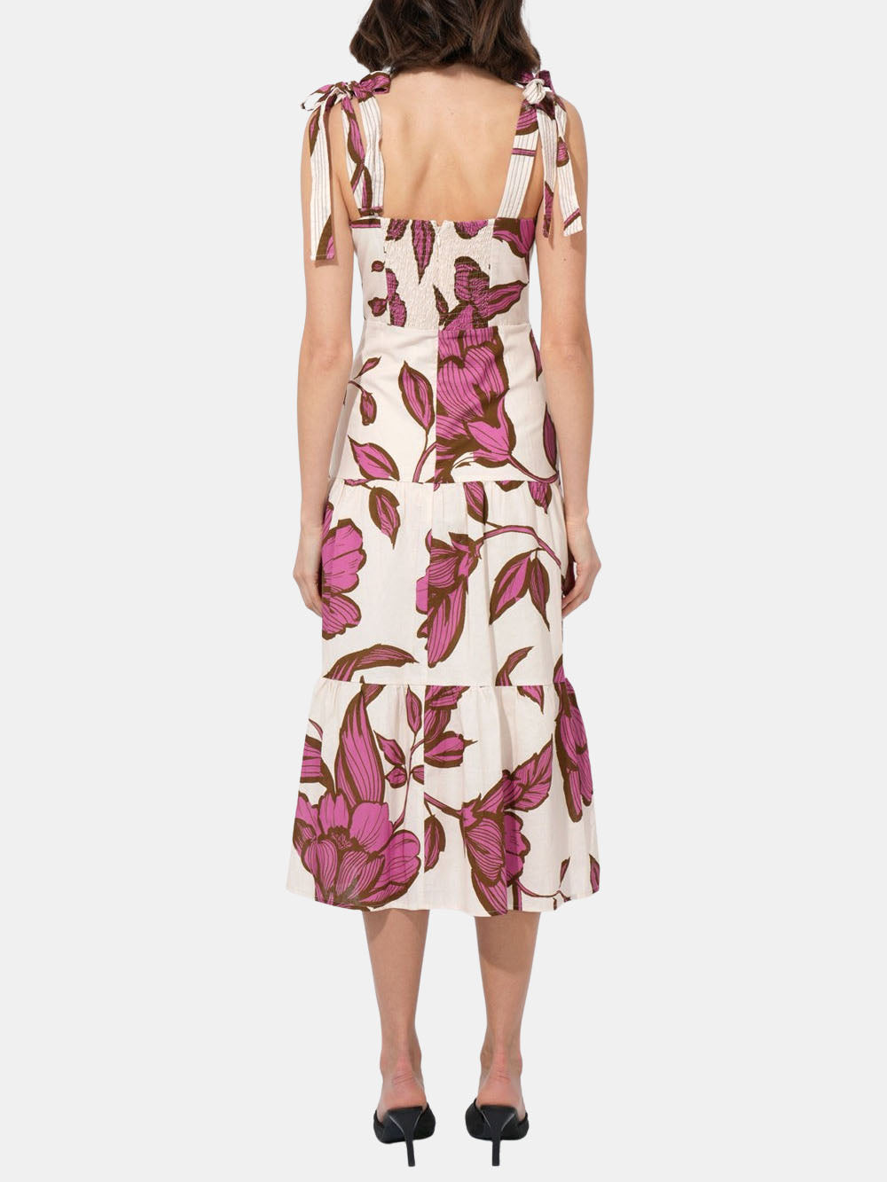 Melrose Shoulder Tie Printed Maxi Dress