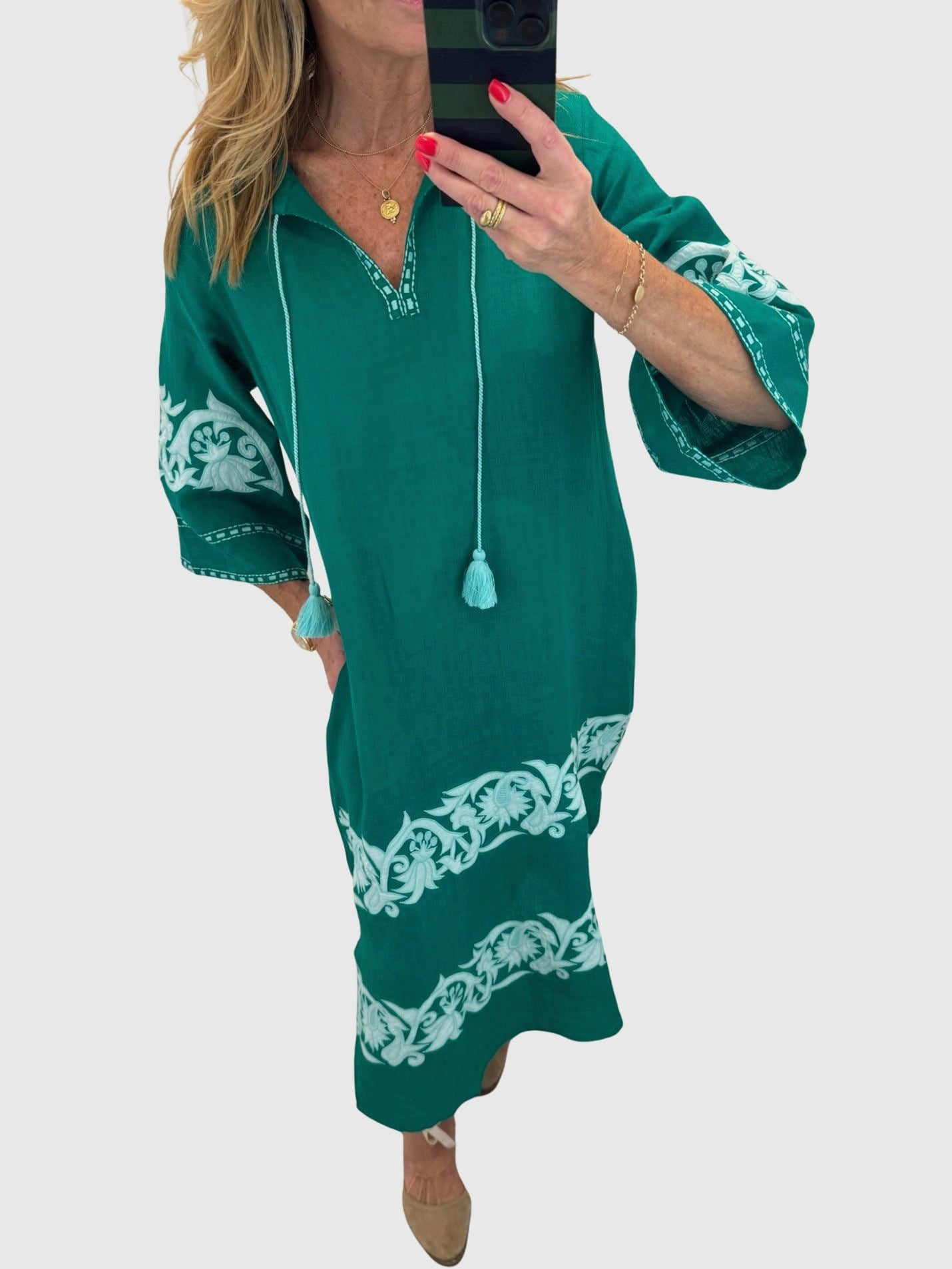 Nadia Applique Paisley Dress