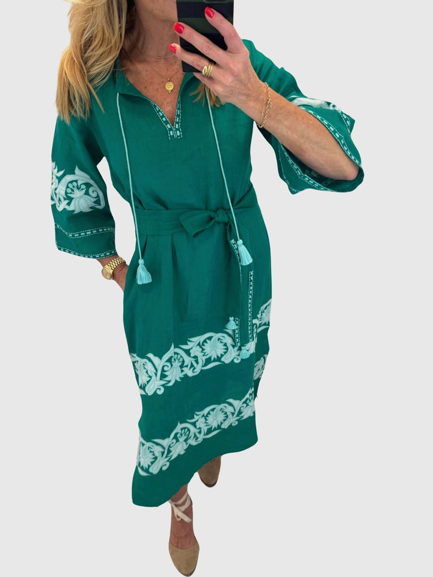 Nadia Applique Paisley Dress