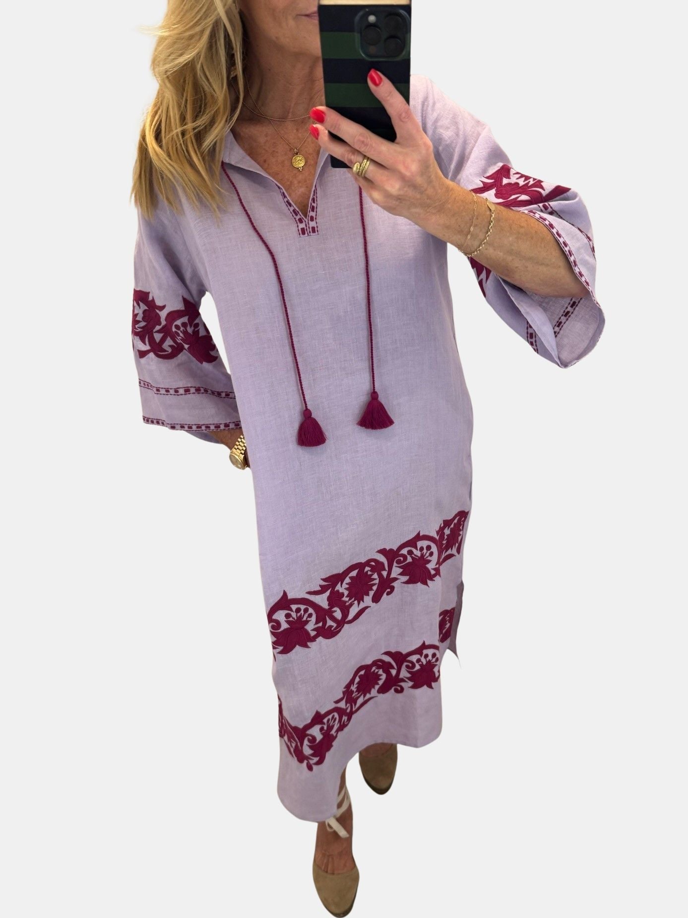 Nadia Applique Paisley Dress
