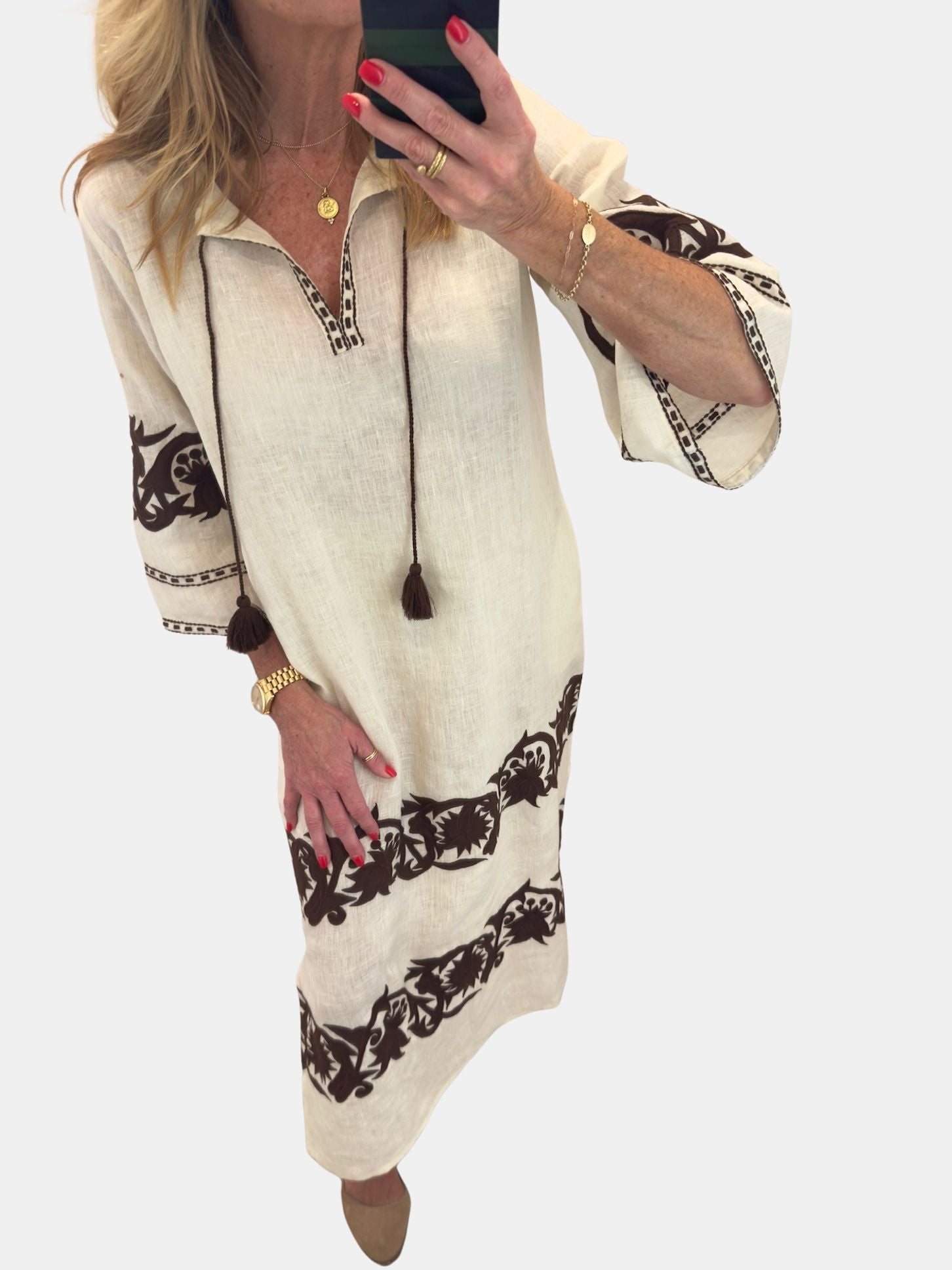 Nadia Applique Paisley Dress