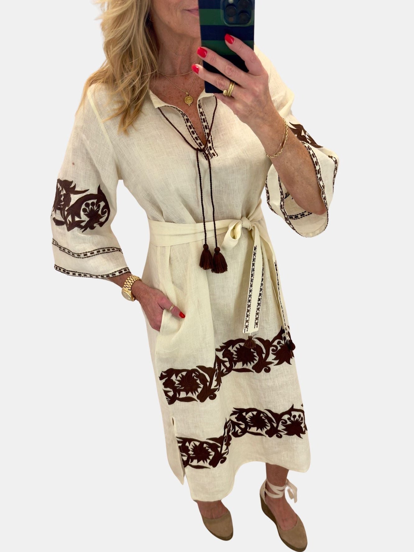 Nadia Applique Paisley Dress
