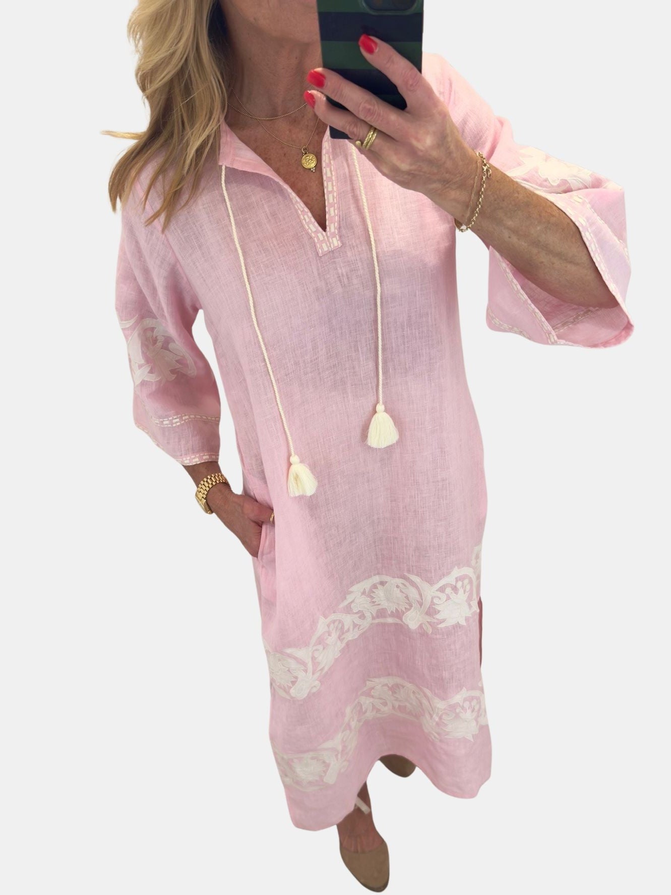 Nadia Applique Paisley Dress
