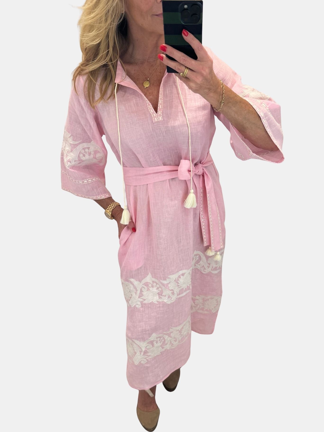 Nadia Applique Paisley Dress