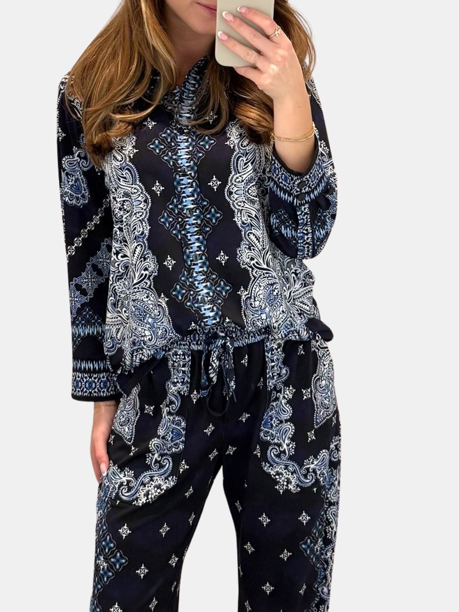 3/4 Sleeve Button - Periwinkle 