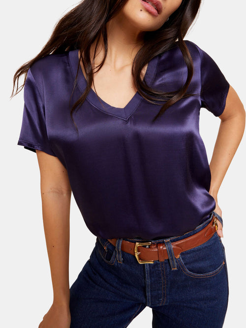 June V Neck Tee - Periwinkle 