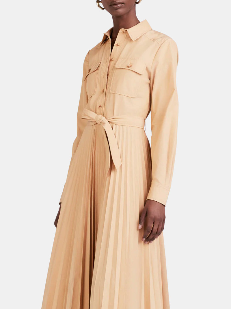 Kenza Long Sleeve Pleated Shirt Dress - Periwinkle 
