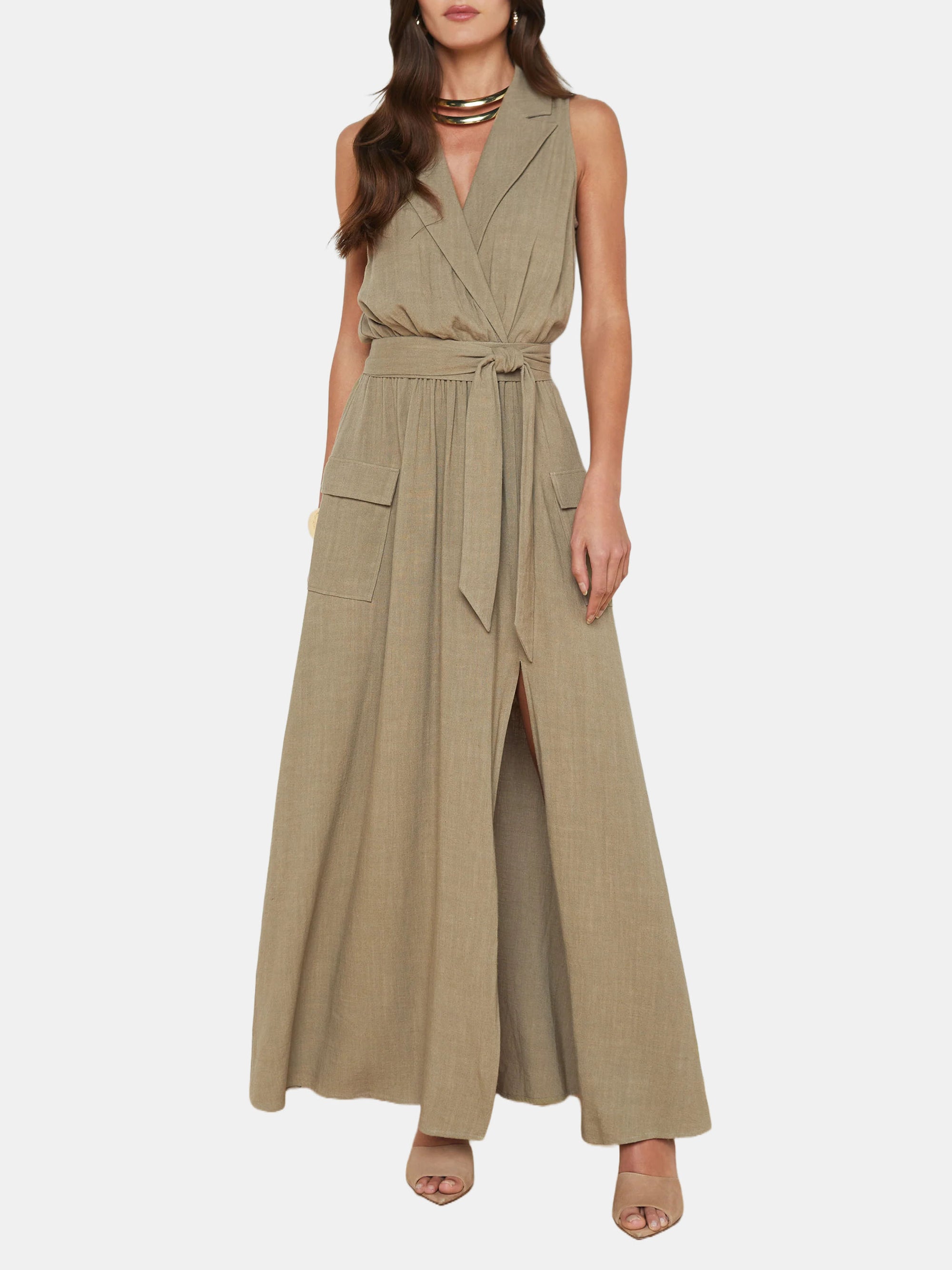 Mayer Military Maxi Dress - Periwinkle 