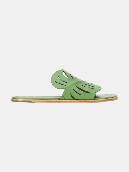 Monstera Charlotte Olympia Leaf Shoes Staud Palm Sandal Periwinkle