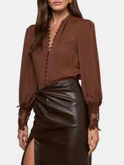 Ava Lace Cuff Blouse