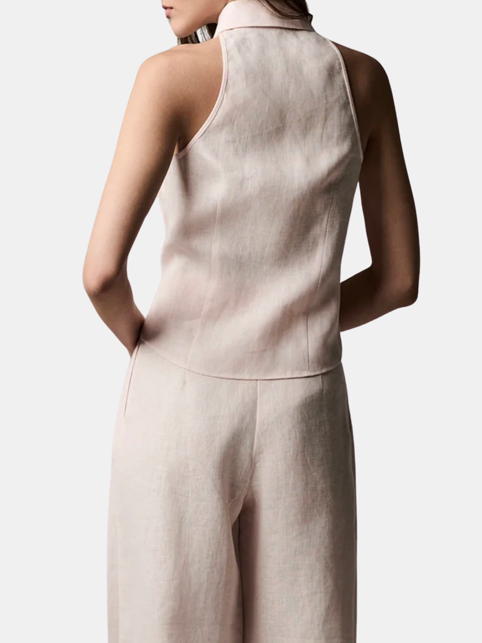 Sloan Linen Vest - Periwinkle 