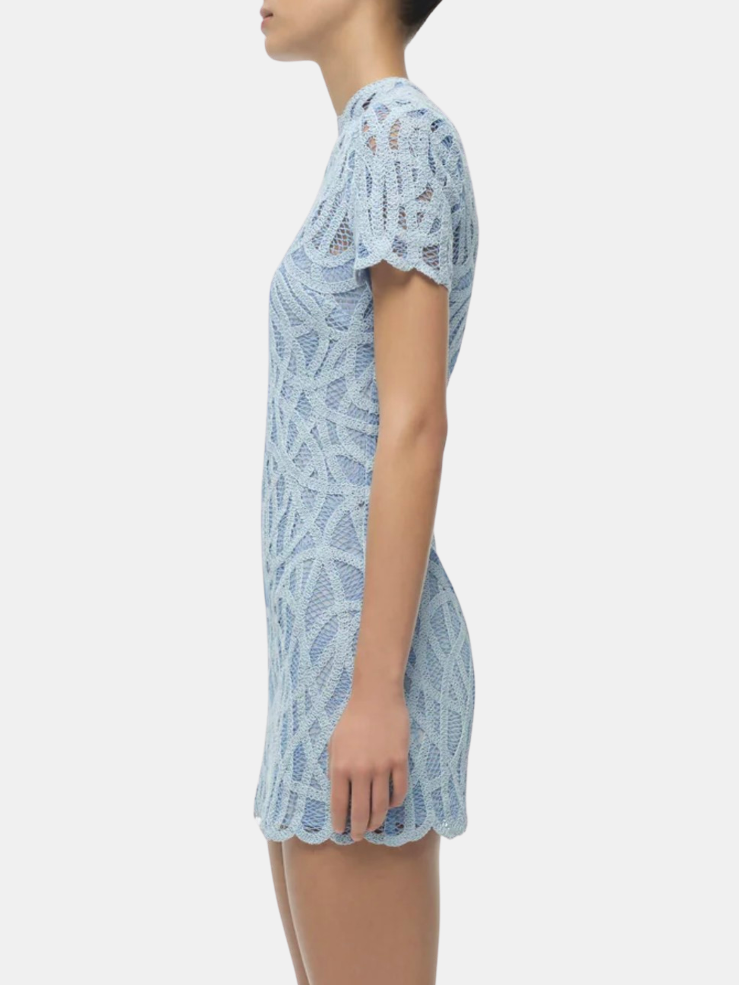 Desiree Macrame Mini Dress - Periwinkle 